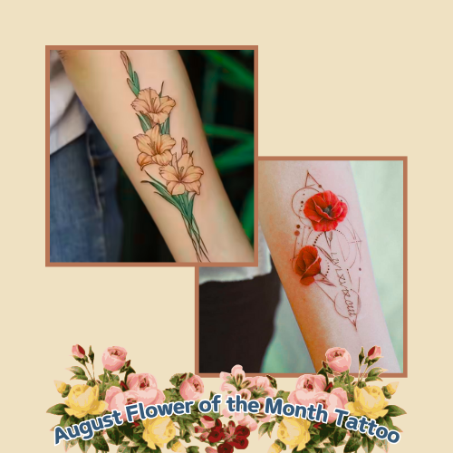 August Flower of the Month Tattoo