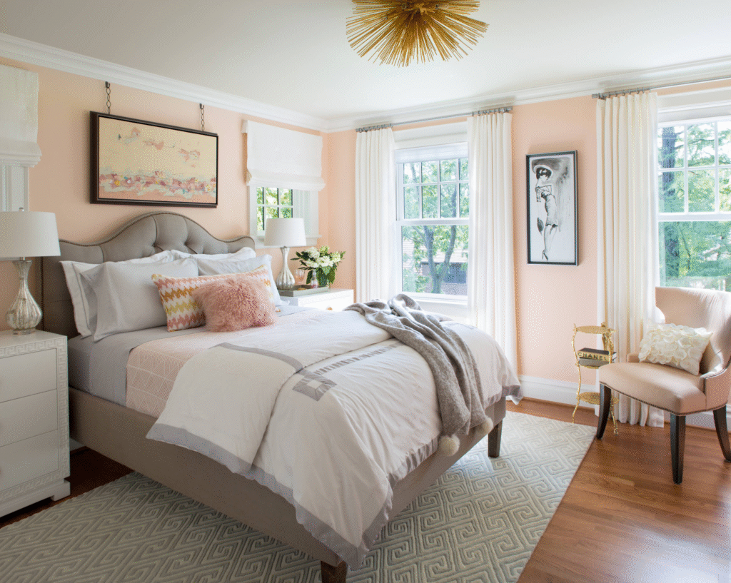 Light Peach Bedroom Colour