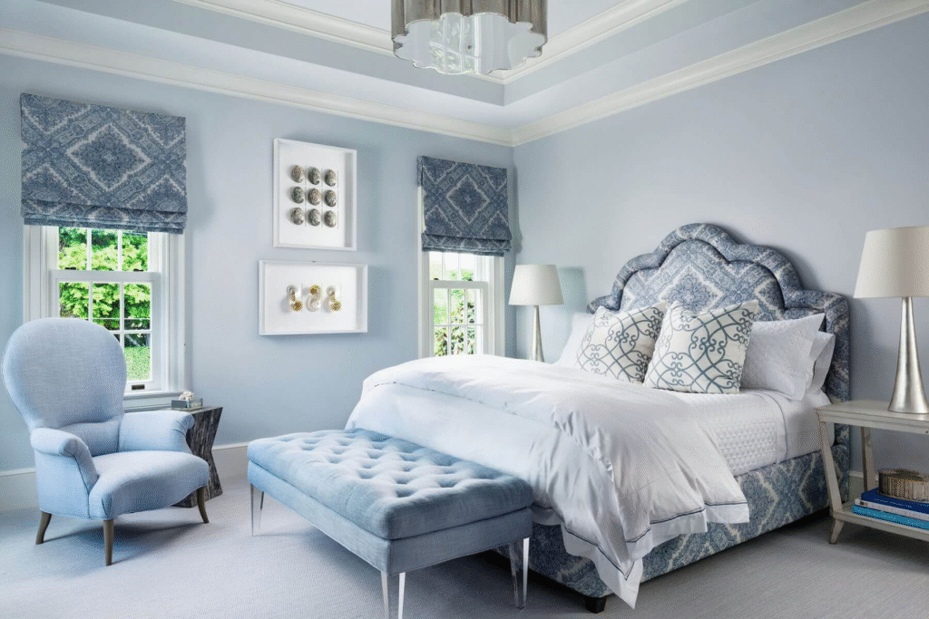 Grey-Blue Bedroom Colour
